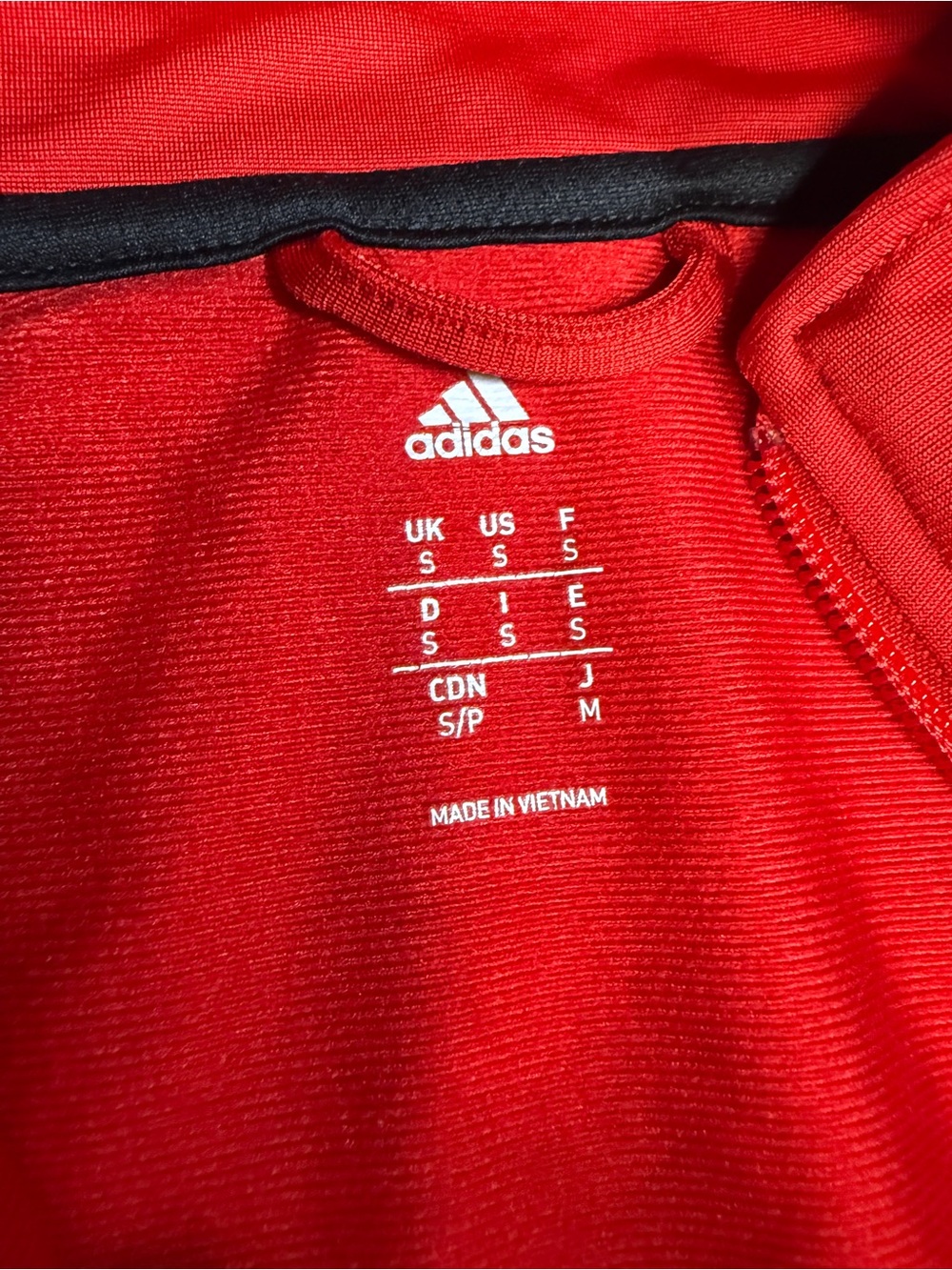 adidas Red Track Jacket with Black Stripes - Picture 4 of 10